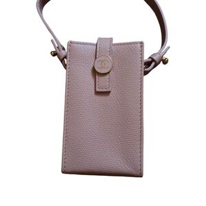 Chanel Pink Leather Lipstick Case Holder